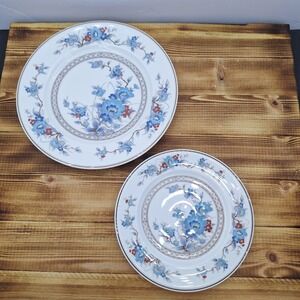 2‎ Noritake Versatone BLEUFLEUR Plates 6" And 8" Set Lot X2 Replacement